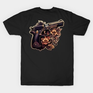 Pistol and flowers T-Shirt